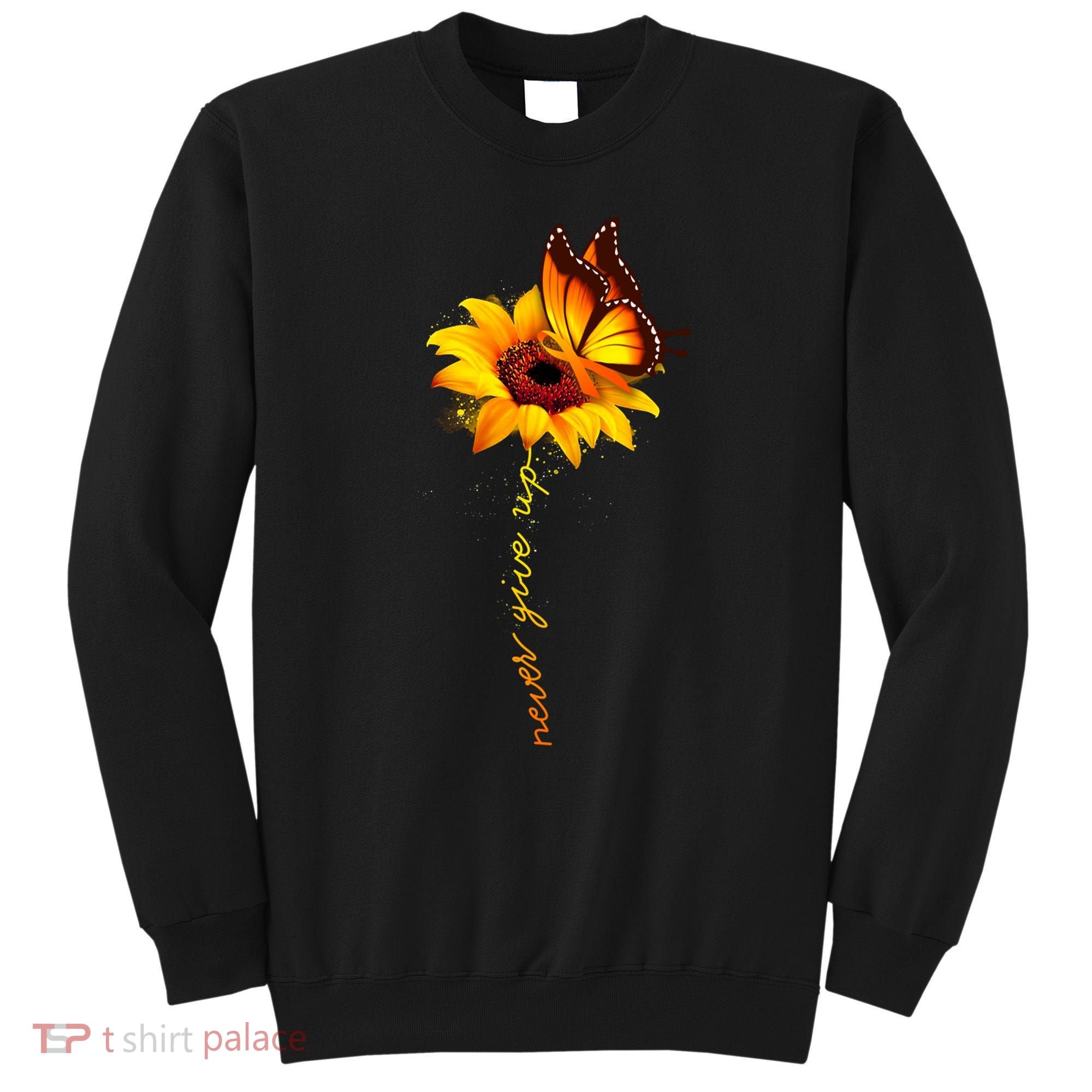 Multiple Sclerosis Awareness Sunflower Butterfly Sweatshirt