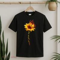 Multiple Sclerosis Awareness Sunflower Butterfly T-Shirt thumb 2
