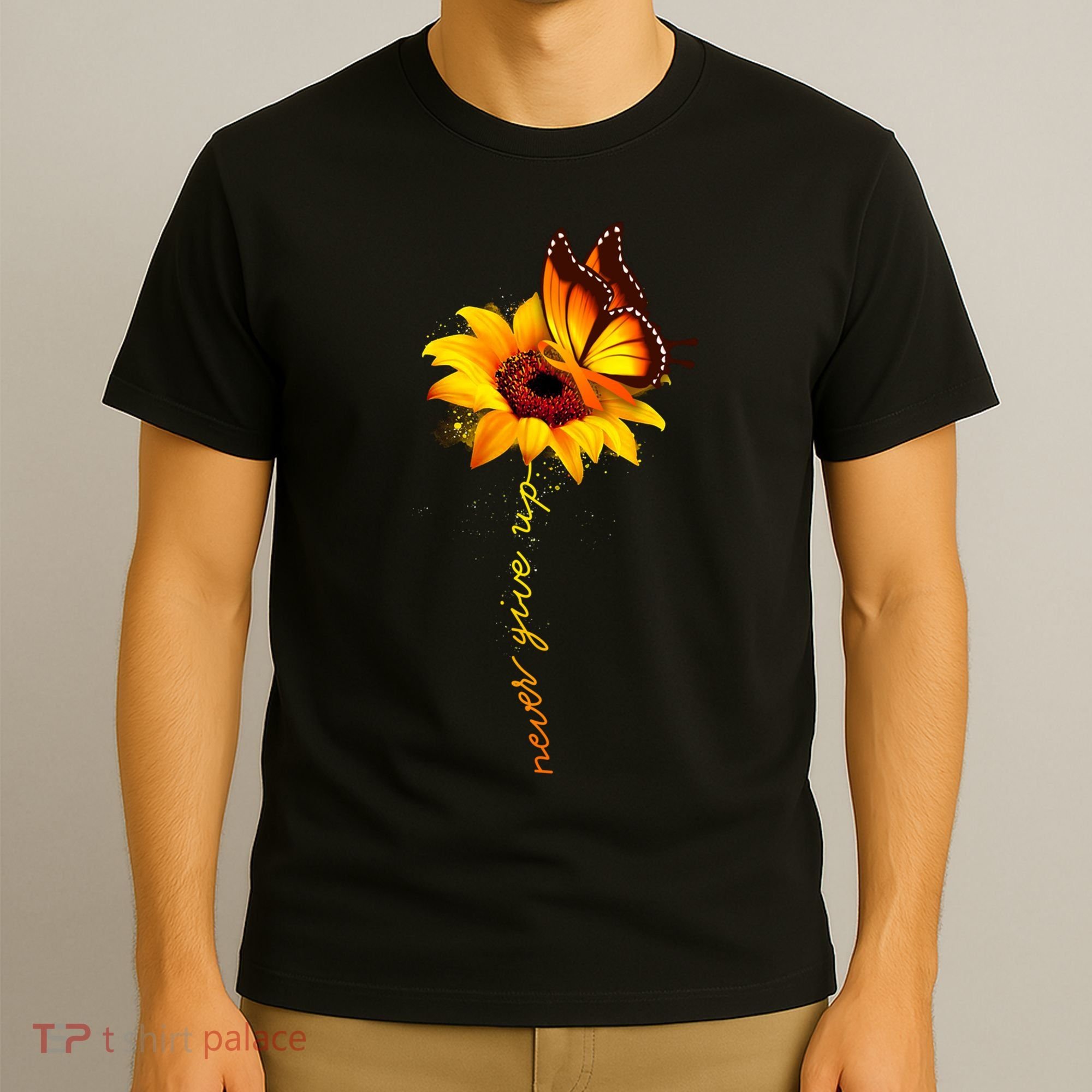Multiple Sclerosis Awareness Sunflower Butterfly T-Shirt