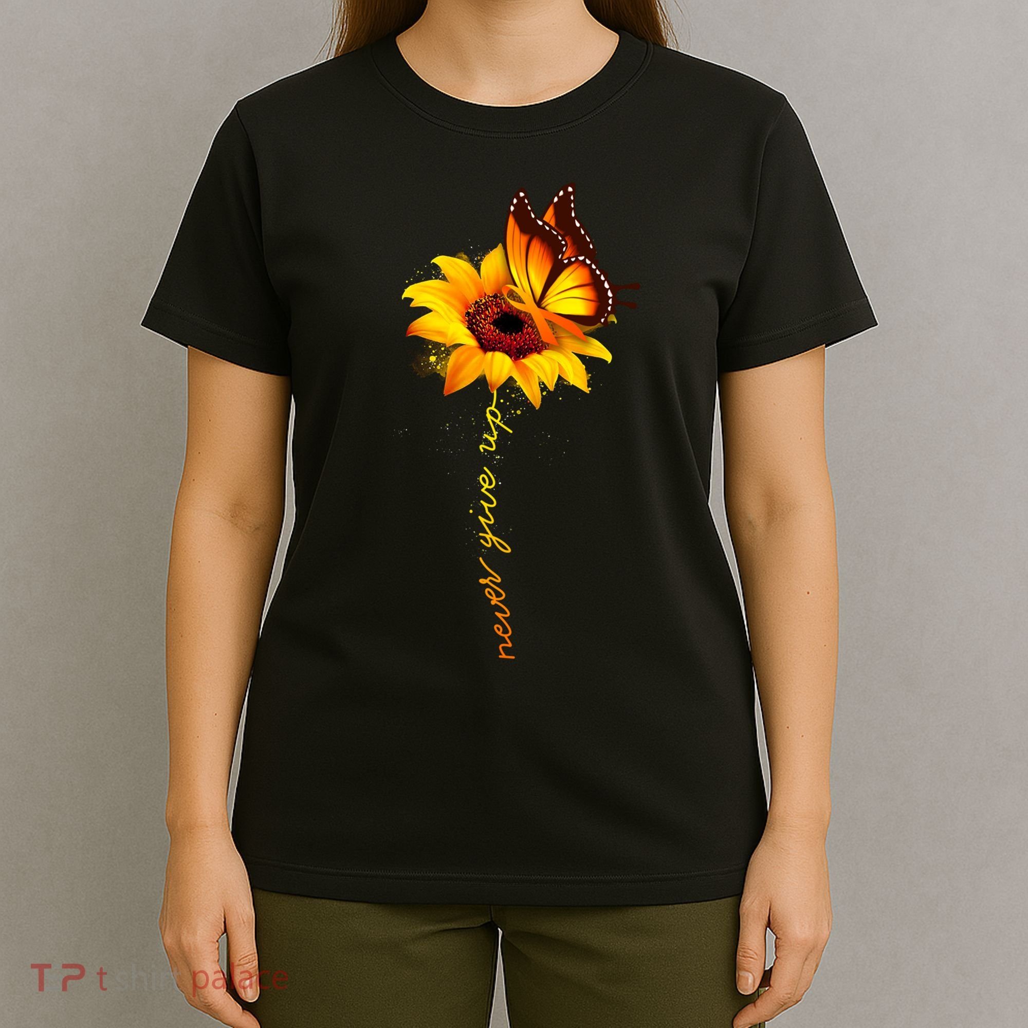 Multiple Sclerosis Awareness Sunflower Butterfly T-Shirt