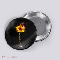 Multiple Sclerosis Awareness Sunflower Butterfly Button thumb 0