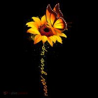 Multiple Sclerosis Awareness Sunflower Butterfly Button thumb 1