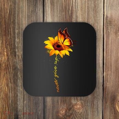 Multiple Sclerosis Awareness Sunflower Butterfly Coaster