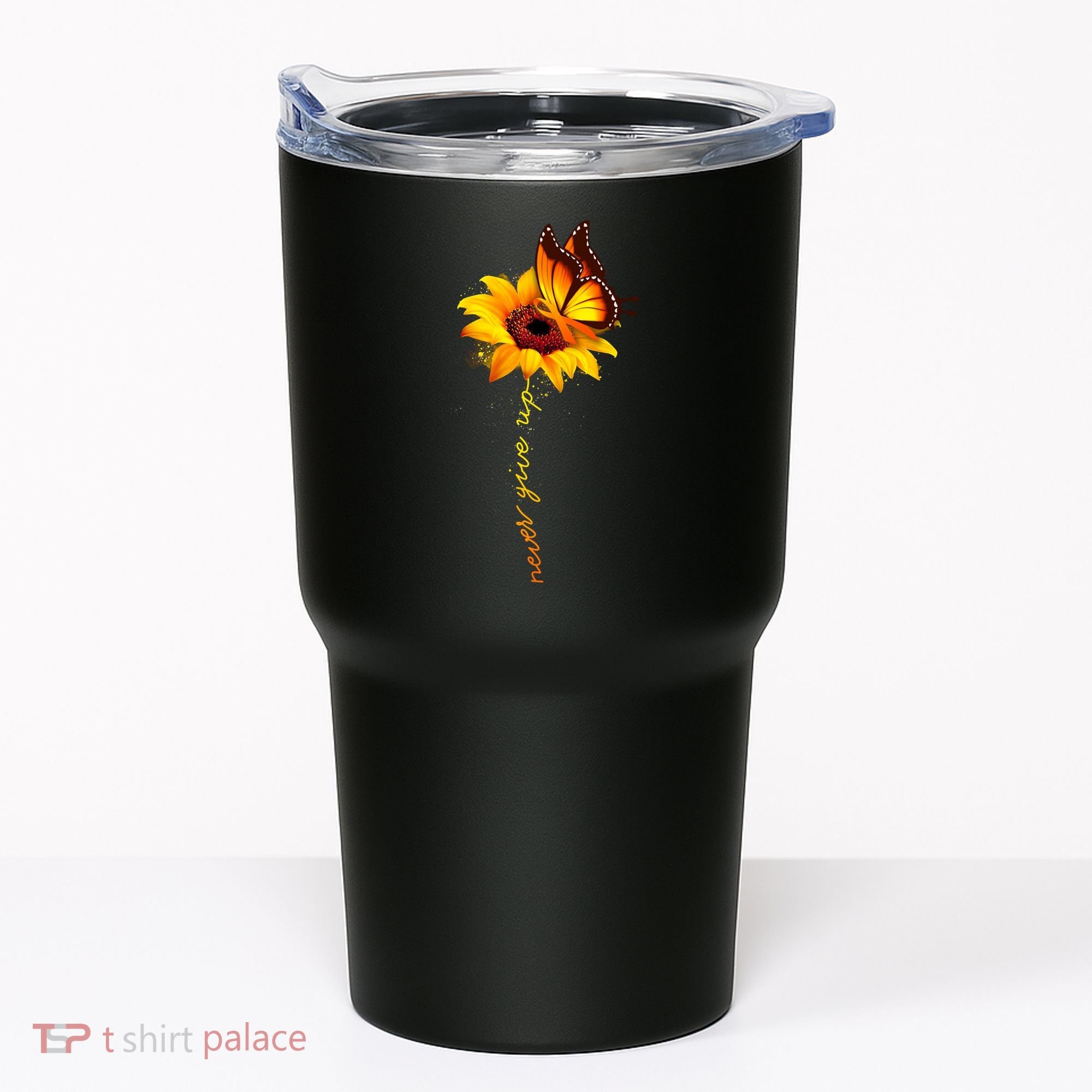 Multiple Sclerosis Awareness Sunflower Butterfly Tumbler