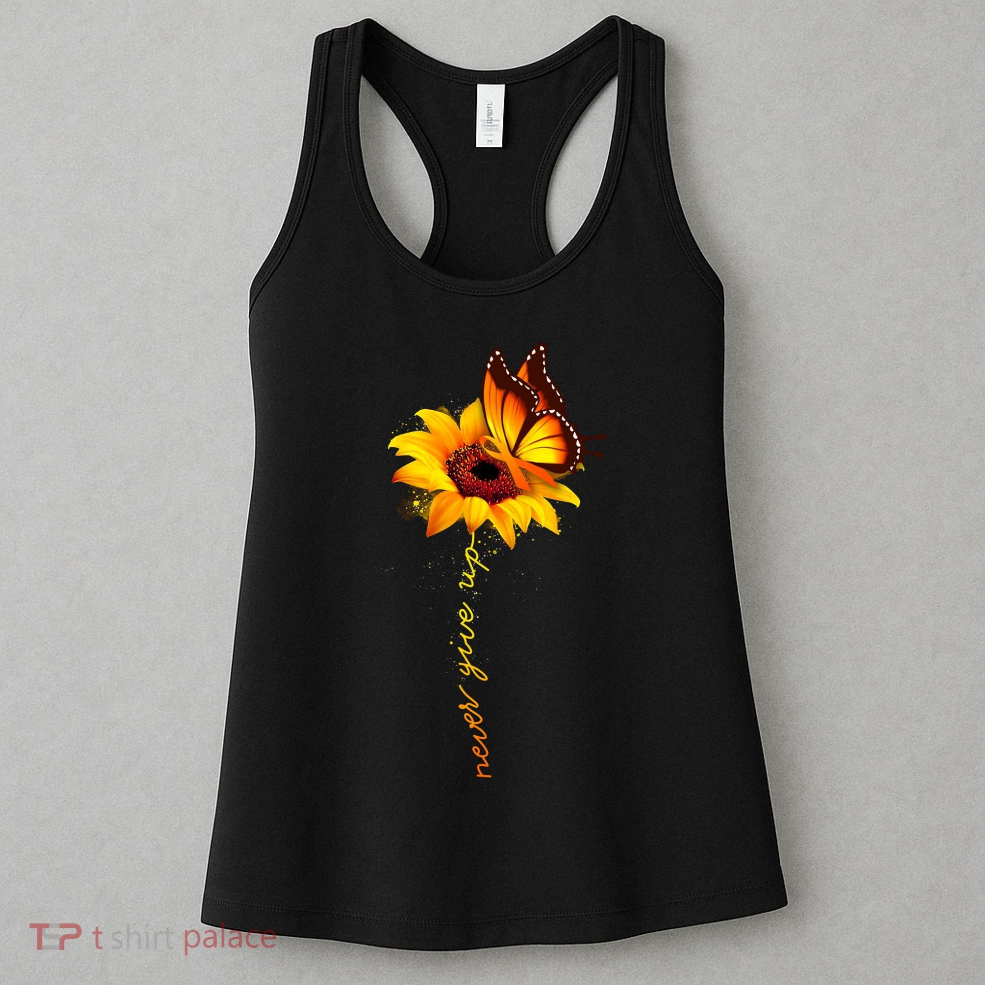 Multiple Sclerosis Awareness Sunflower Butterfly Women's Tank Top