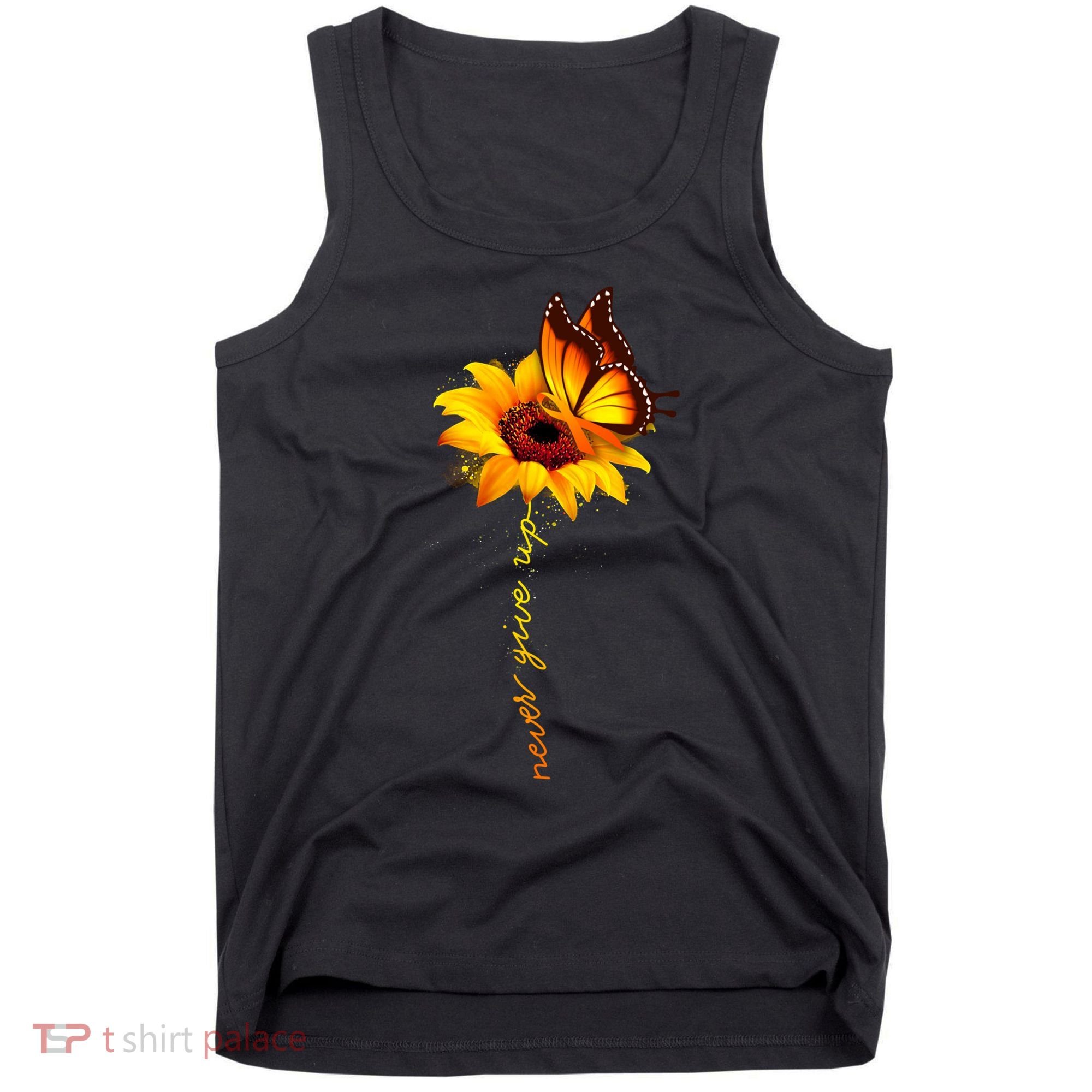 Multiple Sclerosis Awareness Sunflower Butterfly Tank Top