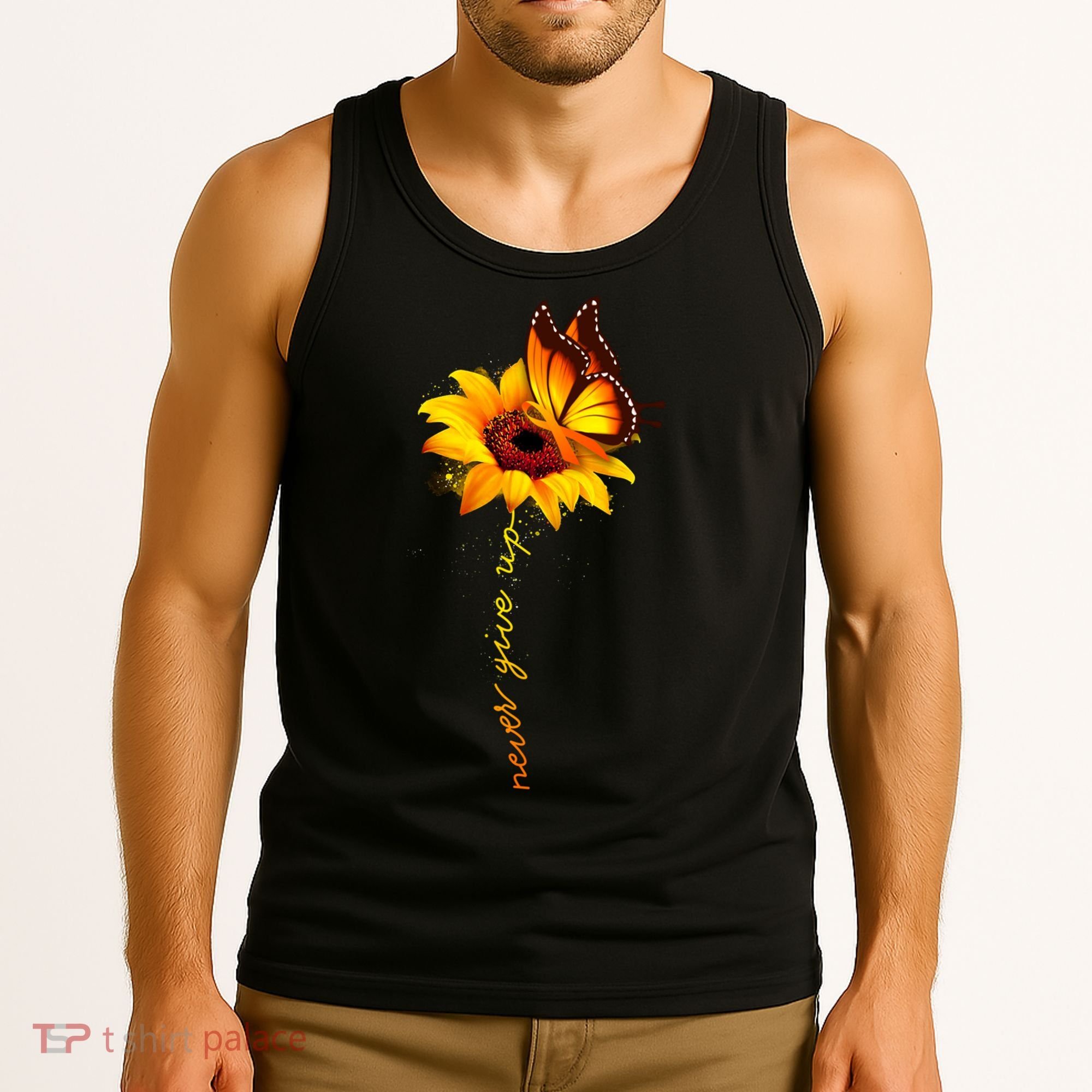 Multiple Sclerosis Awareness Sunflower Butterfly Tank Top