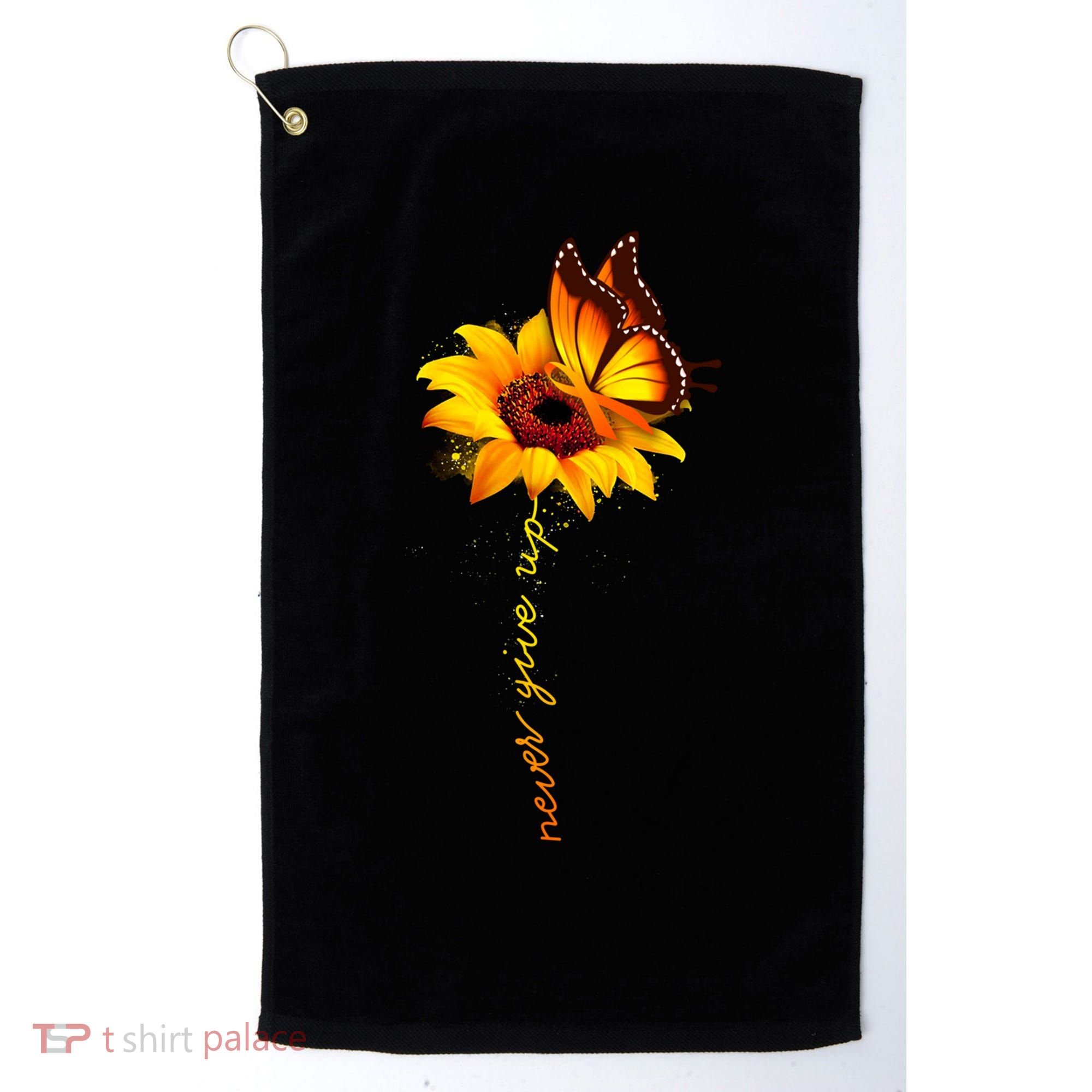 Multiple Sclerosis Awareness Sunflower Butterfly Golf Towel