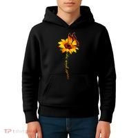 Multiple Sclerosis Awareness Sunflower Butterfly Kids Hoodie thumb 4