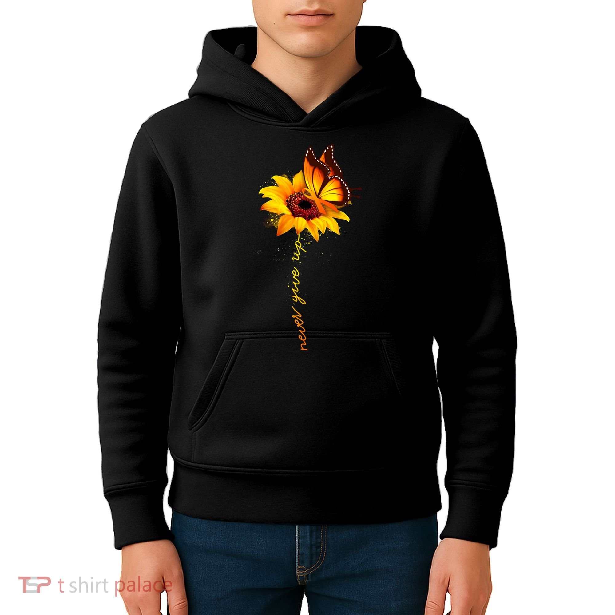 Multiple Sclerosis Awareness Sunflower Butterfly Kids Hoodie