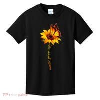 Multiple Sclerosis Awareness Sunflower Butterfly Kids T-Shirt thumb 0