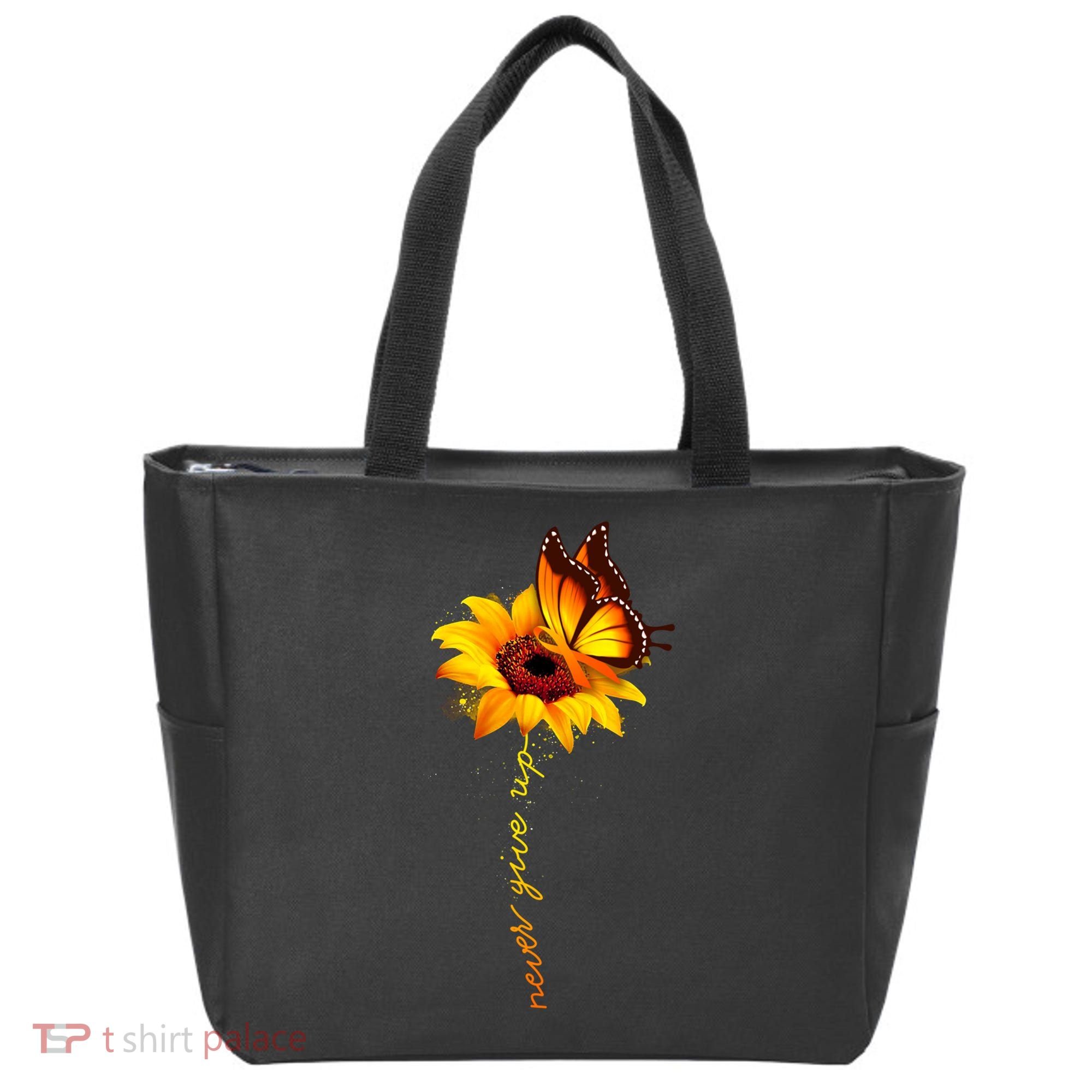 Multiple Sclerosis Awareness Sunflower Butterfly Tote Bag