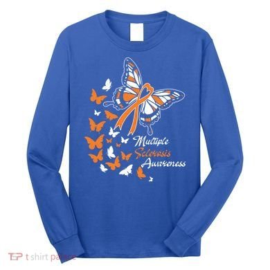 Multiple Sclerosis Awareness Butterflies Gift Cute Gift Funny Gift Long Sleeve Shirt