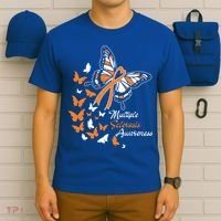 Multiple Sclerosis Awareness Butterflies Gift Cute Gift Funny Gift T-Shirt thumb 6