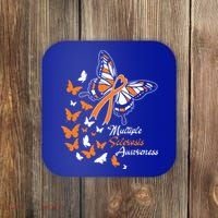 Multiple Sclerosis Awareness Butterflies Gift Cute Gift Funny Gift Coaster thumb 0