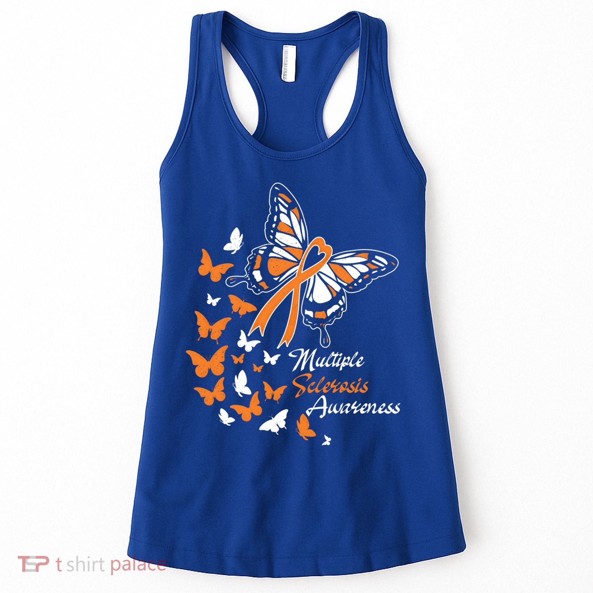 Multiple Sclerosis Awareness Butterflies Gift Cute Gift Funny Gift Women's Tank Top