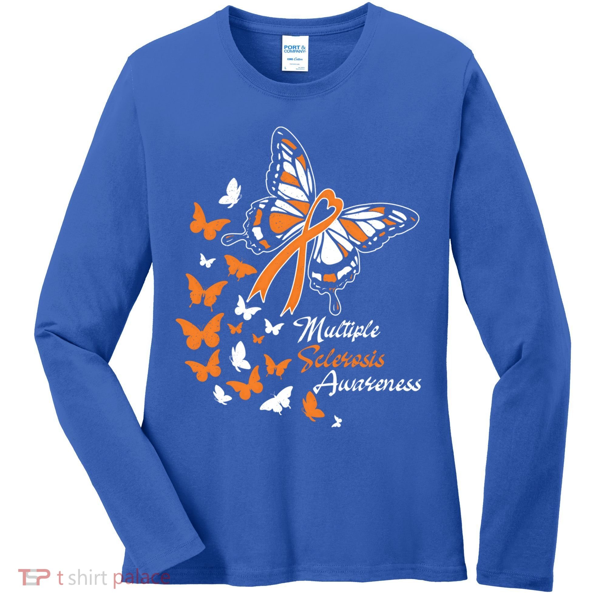 Multiple Sclerosis Awareness Butterflies Gift Cute Gift Funny Gift Women's Long Sleeve Shirt