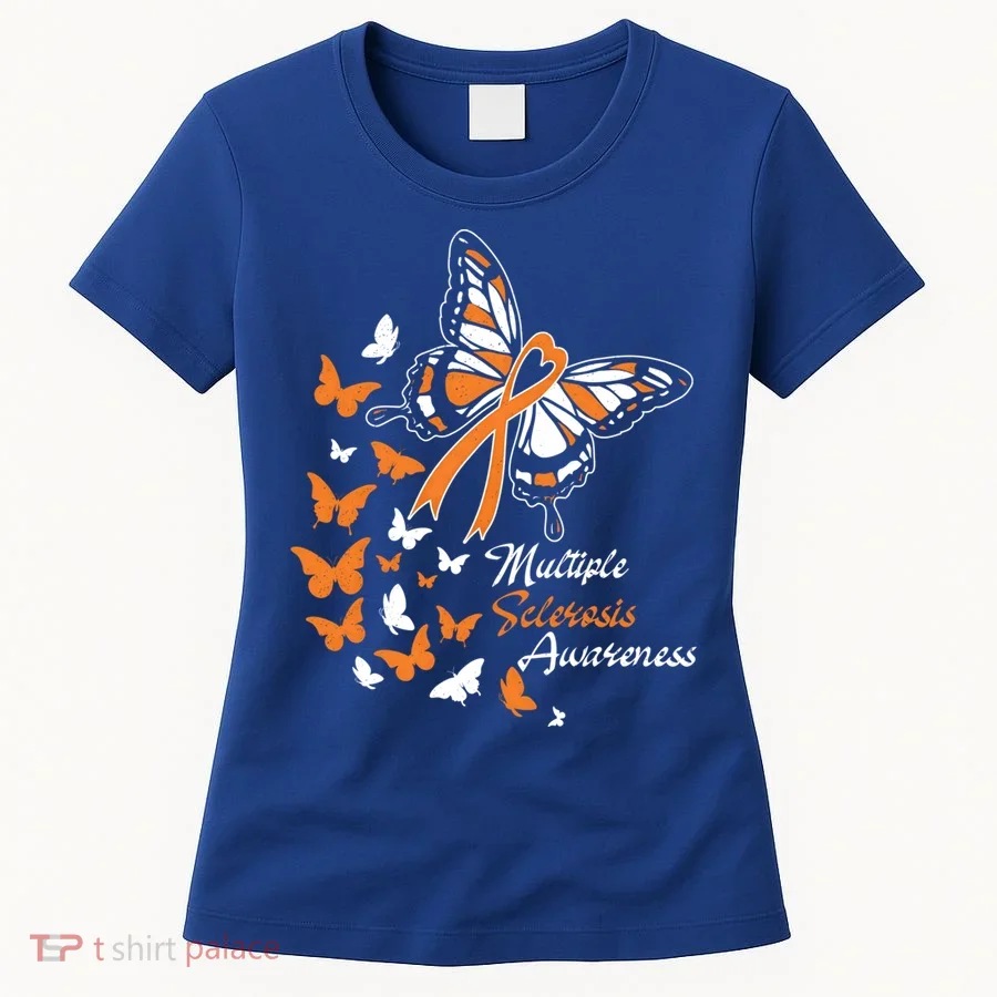 Multiple Sclerosis Awareness Butterflies Gift Cute Gift Funny Gift Women's T-Shirt