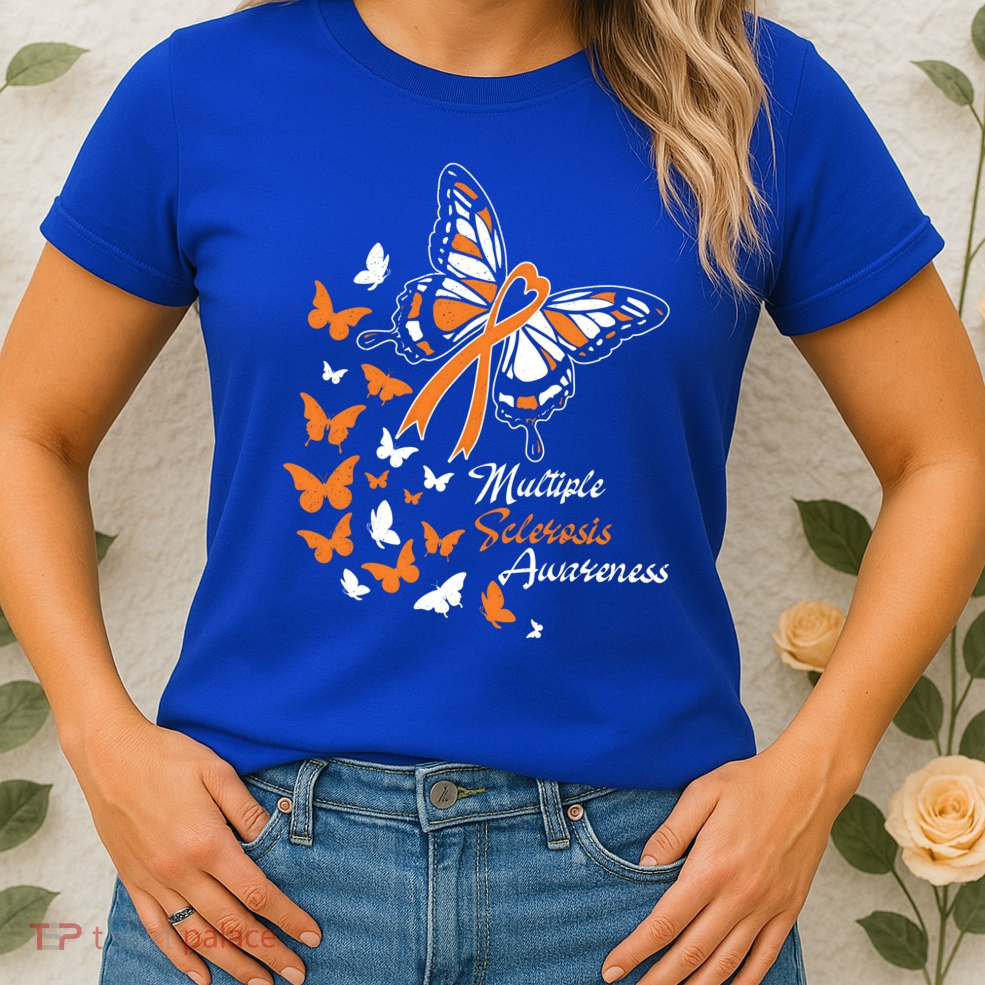 Multiple Sclerosis Awareness Butterflies Gift Cute Gift Funny Gift Women's T-Shirt
