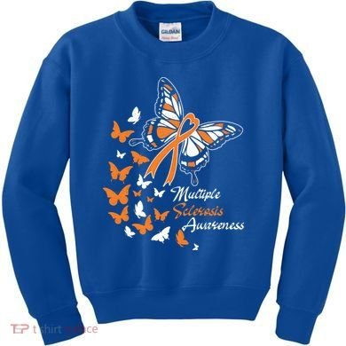 Multiple Sclerosis Awareness Butterflies Gift Cute Gift Funny Gift Kids Sweatshirt