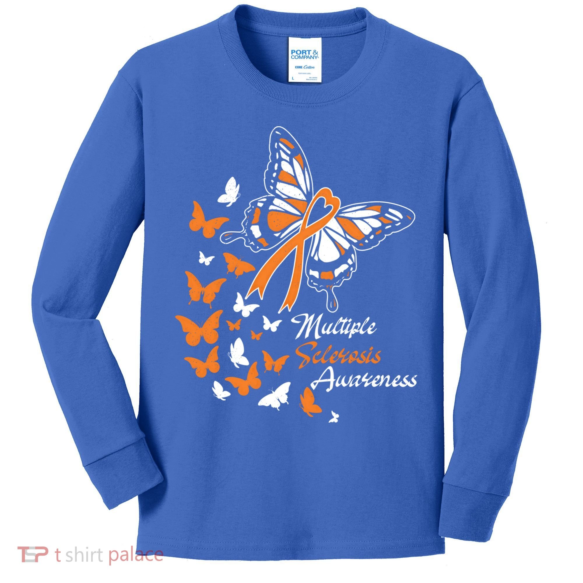 Multiple Sclerosis Awareness Butterflies Gift Cute Gift Funny Gift Kids Long Sleeve Shirt