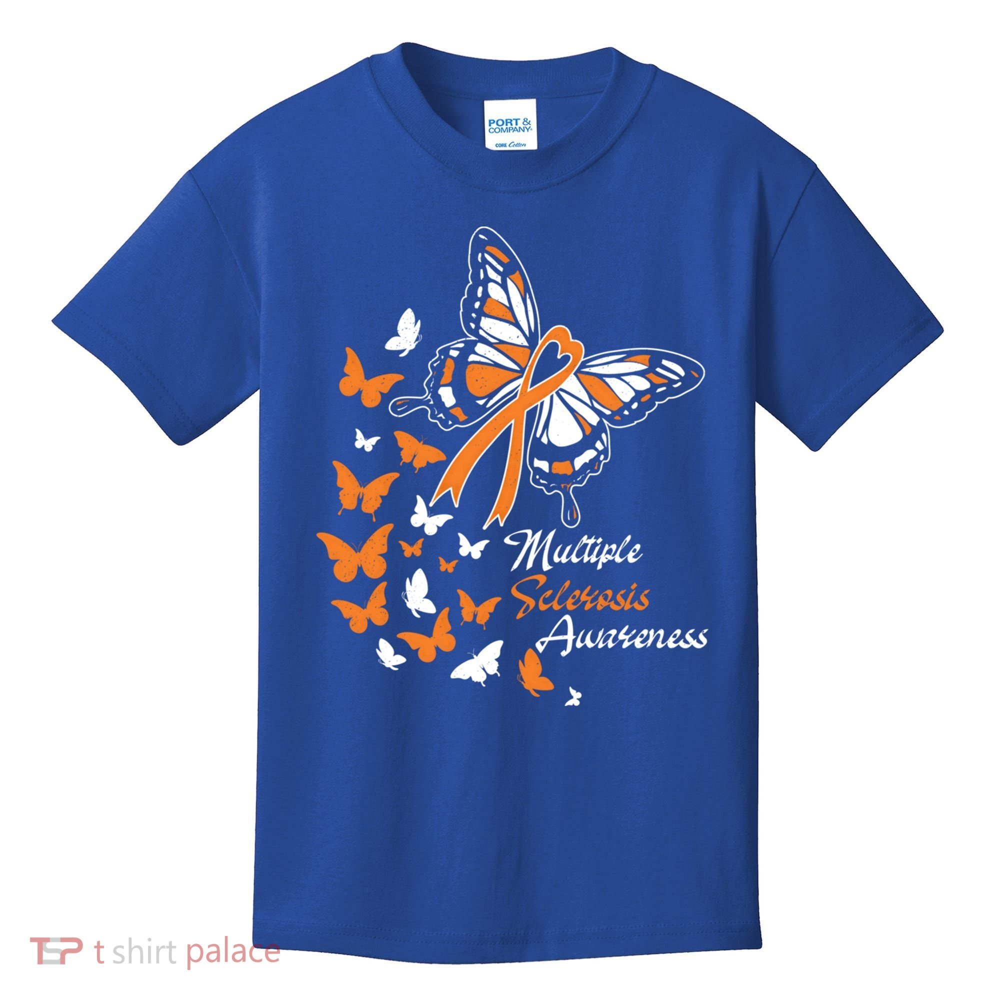 Multiple Sclerosis Awareness Butterflies Gift Cute Gift Funny Gift Kids T-Shirt