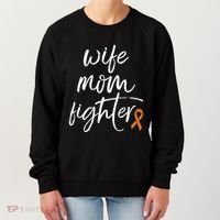 Multiple Sclerosis Awareness Orange Ribbon Wife Mom Fighter Meaningful Gift Women's Sweatshirt thumb 0