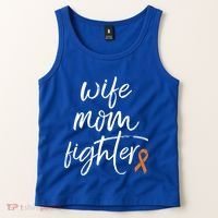 Multiple Sclerosis Awareness Orange Ribbon Wife Mom Fighter Meaningful Gift Tank Top thumb 2