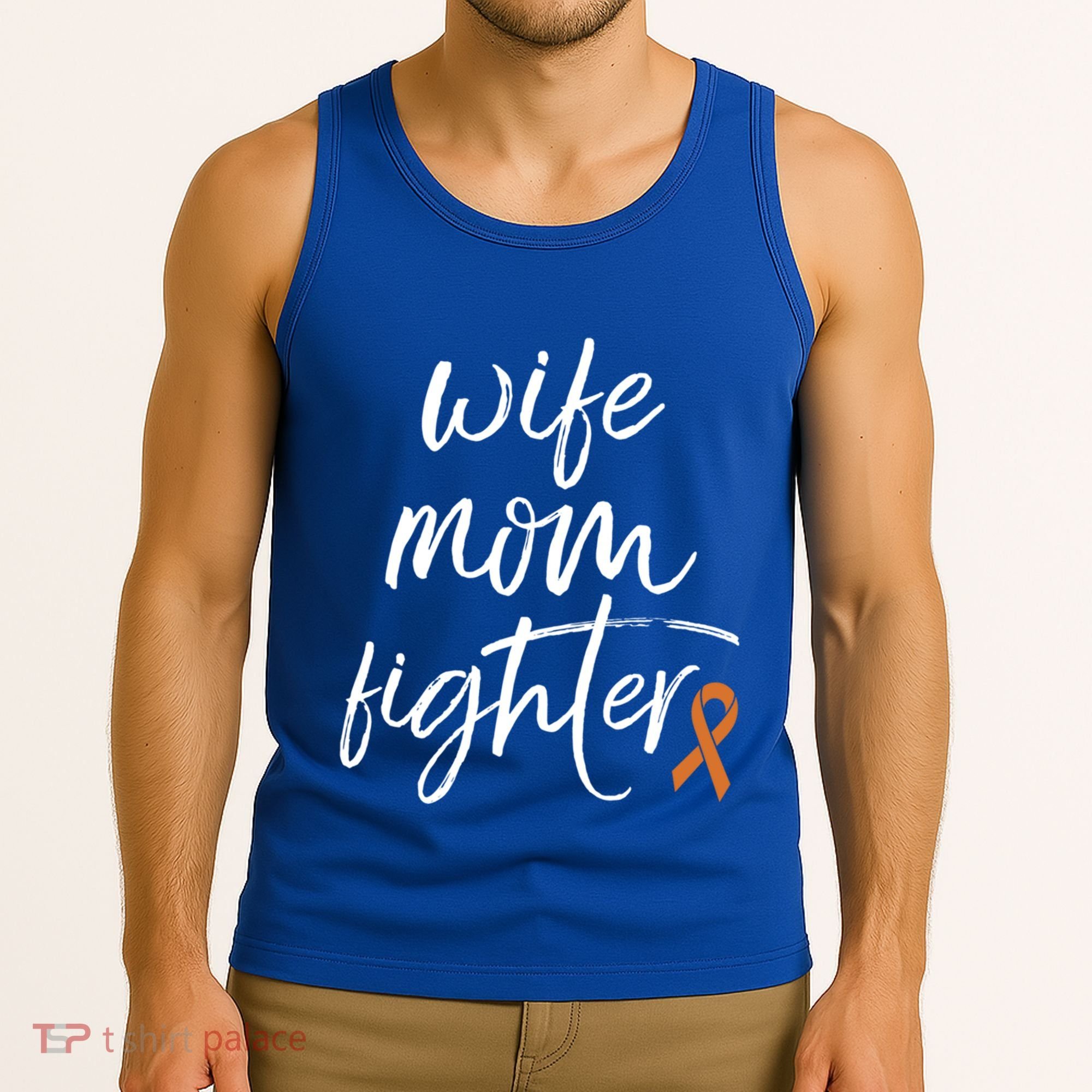 Multiple Sclerosis Awareness Orange Ribbon Wife Mom Fighter Meaningful Gift Tank Top