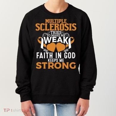 Multiple Sclerosis Awareness Orange Ribbon Funny Gift Women's Sweatshirt
