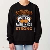 Multiple Sclerosis Awareness Orange Ribbon Funny Gift Women's Sweatshirt thumb 0