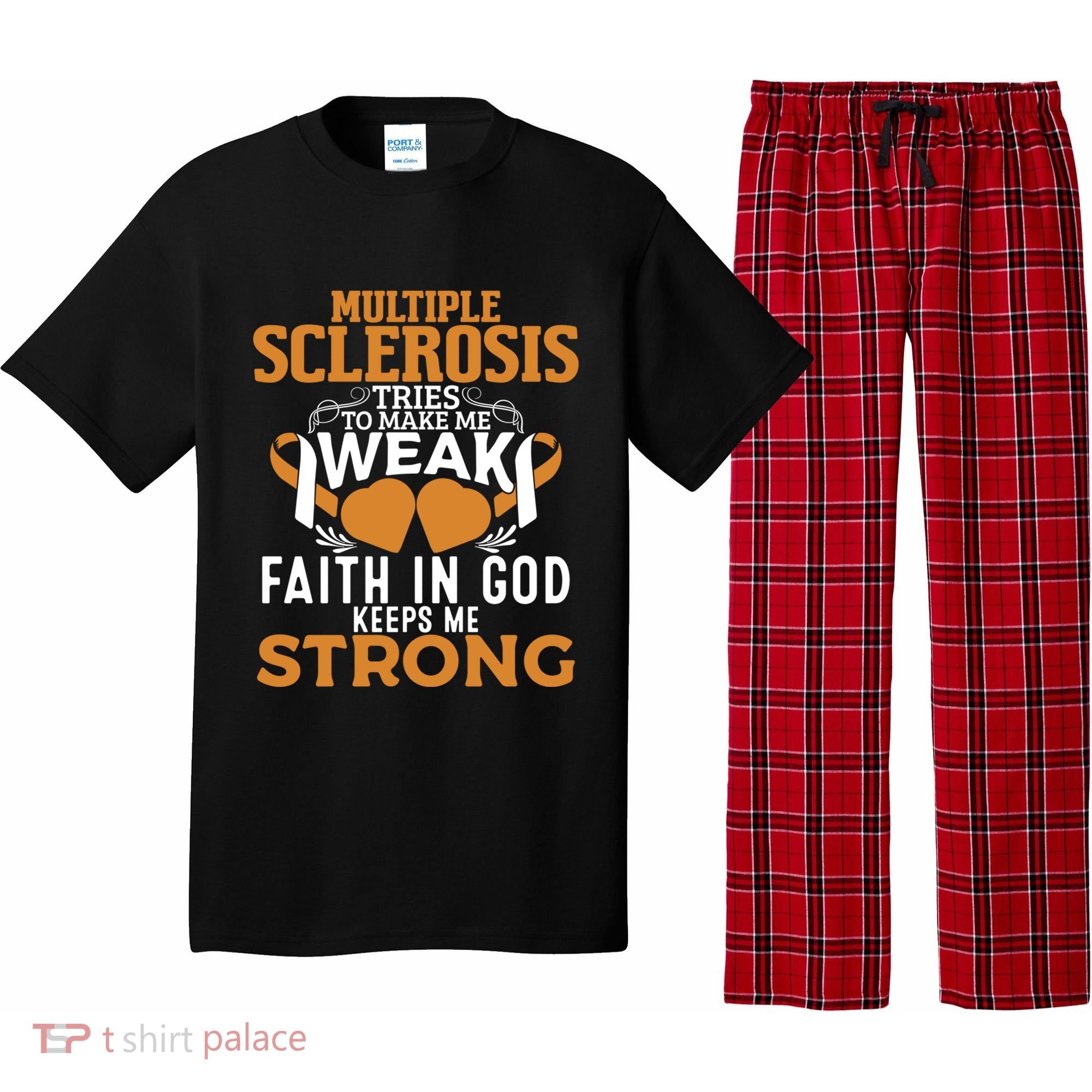 Multiple Sclerosis Awareness Orange Ribbon Funny Gift Pajama Set