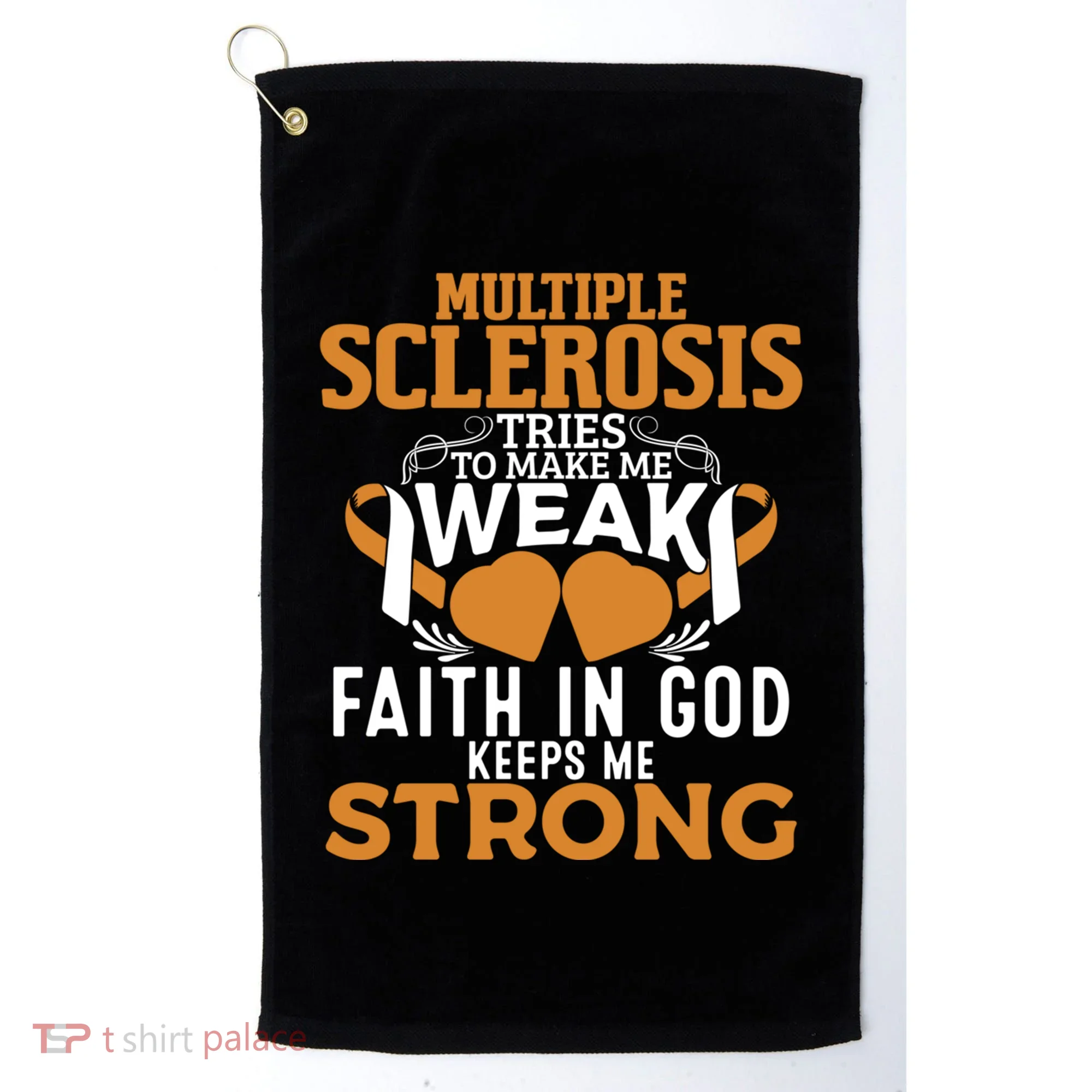 Multiple Sclerosis Awareness Orange Ribbon Funny Gift Golf Towel
