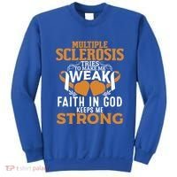 Multiple Sclerosis Awareness Orange Ribbon Funny Gift Sweatshirt thumb 0