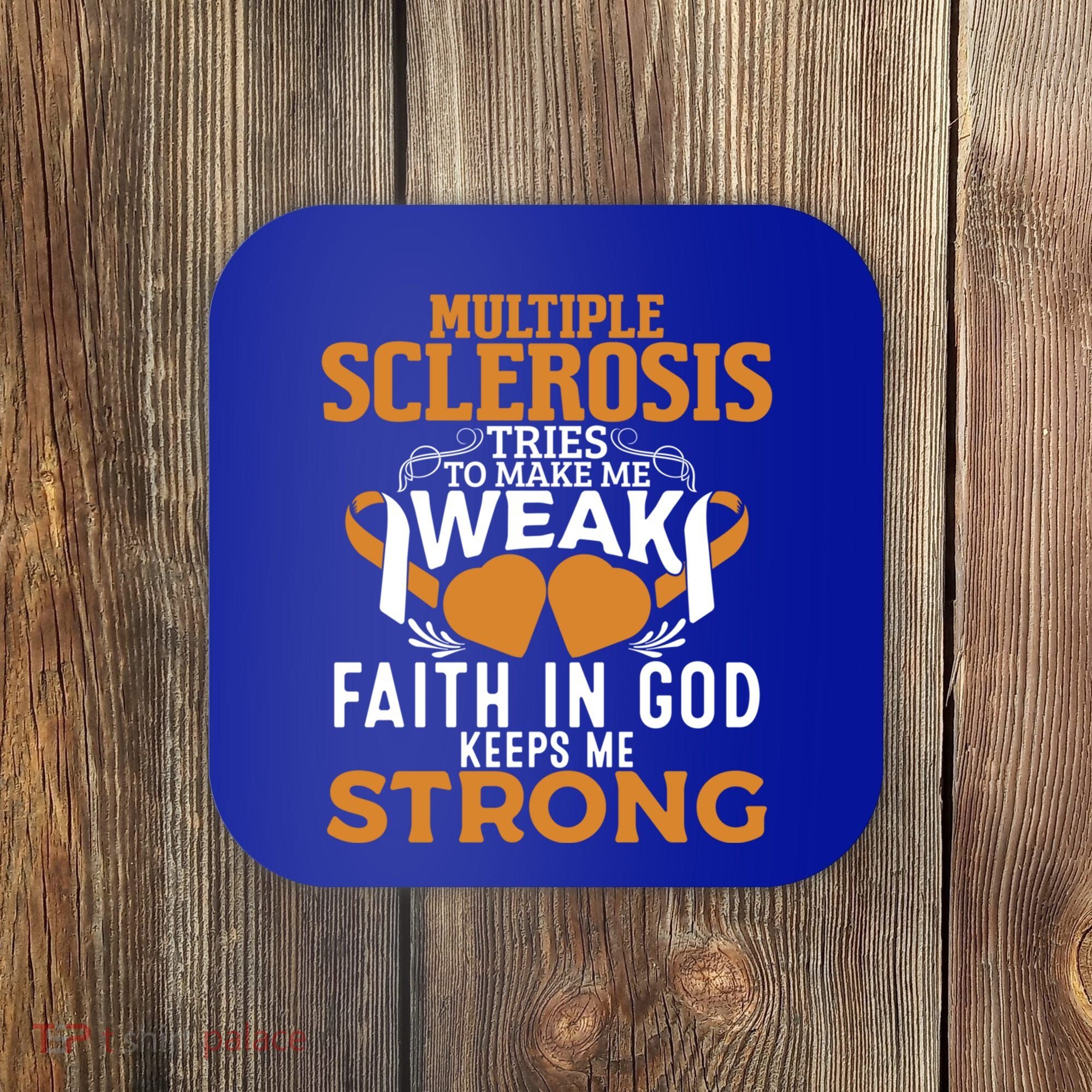 Multiple Sclerosis Awareness Orange Ribbon Funny Gift Coaster