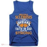 Multiple Sclerosis Awareness Orange Ribbon Funny Gift Tank Top thumb 0