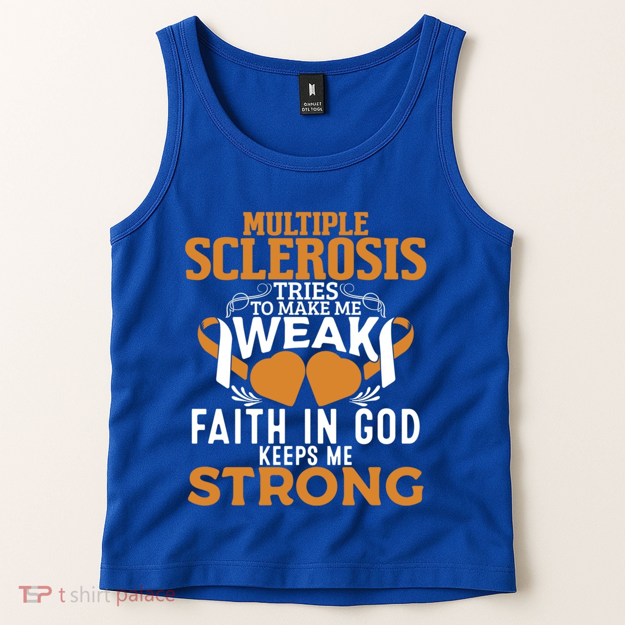 Multiple Sclerosis Awareness Orange Ribbon Funny Gift Tank Top