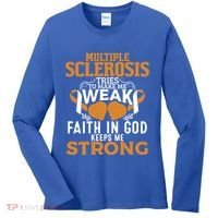 Multiple Sclerosis Awareness Orange Ribbon Funny Gift Women's Long Sleeve Shirt thumb 0