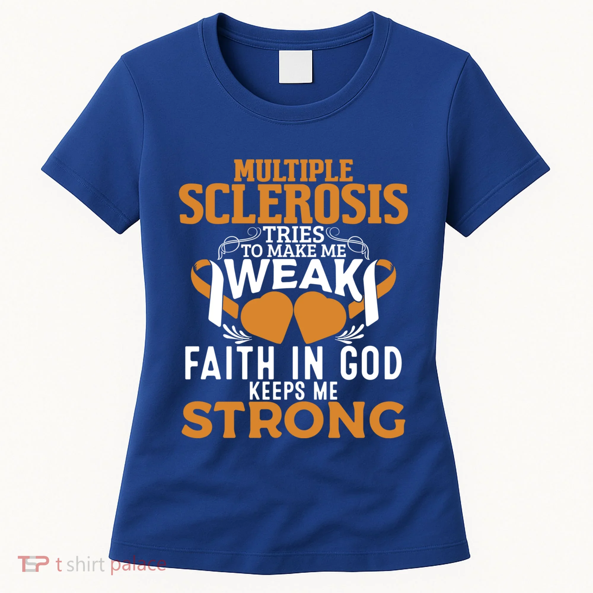 Multiple Sclerosis Awareness Orange Ribbon Funny Gift Women's T-Shirt