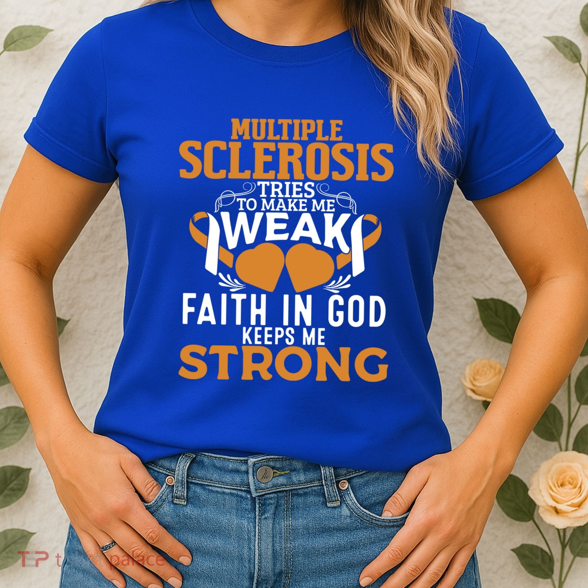 Multiple Sclerosis Awareness Orange Ribbon Funny Gift Women's T-Shirt