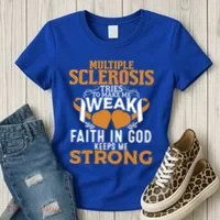 Multiple Sclerosis Awareness Orange Ribbon Funny Gift Women's T-Shirt thumb 3