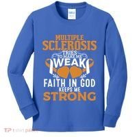 Multiple Sclerosis Awareness Orange Ribbon Funny Gift Kids Long Sleeve Shirt thumb 0