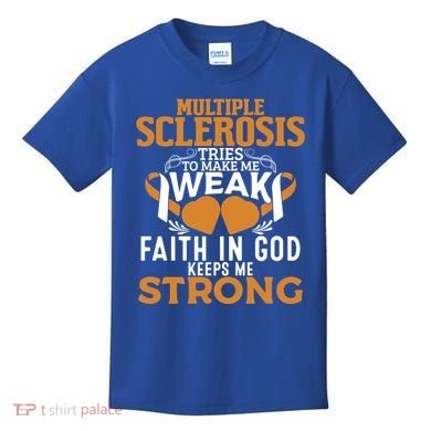 Multiple Sclerosis Awareness Orange Ribbon Funny Gift Kids T-Shirt
