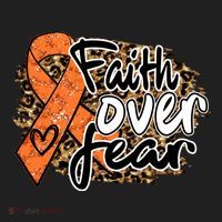 Multiple Sclerosis Awareness Ribbon Faith Over Fear Leopard Gift Women's Sweatshirt thumb 2