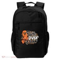 Multiple Sclerosis Awareness Ribbon Faith Over Fear Leopard Gift Backpack thumb 0