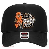 Multiple Sclerosis Awareness Ribbon Faith Over Fear Leopard Gift Hat thumb 0