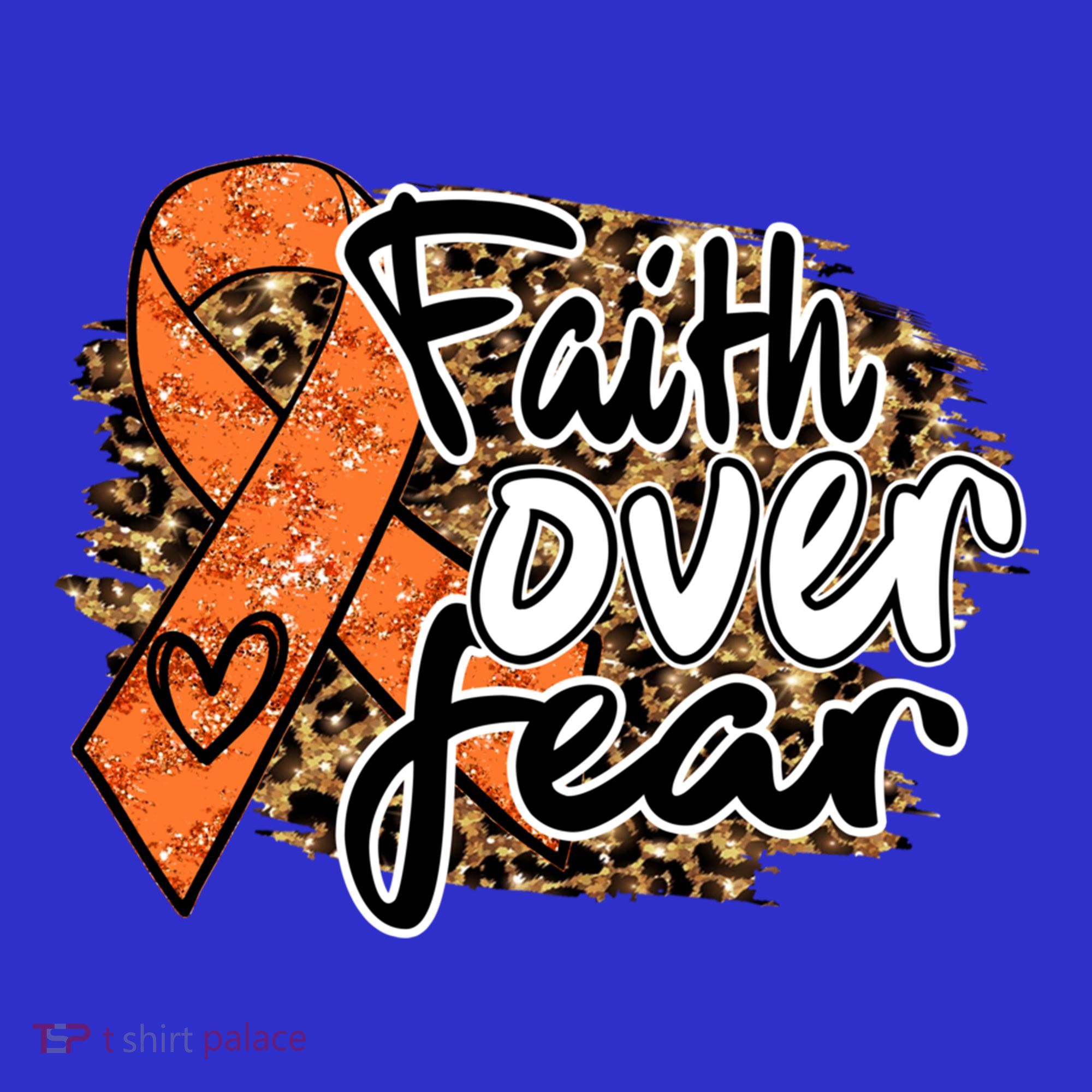Multiple Sclerosis Awareness Ribbon Faith Over Fear Leopard Gift Women's Tank Top