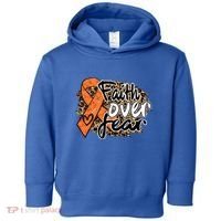 Multiple Sclerosis Awareness Ribbon Faith Over Fear Leopard Gift Toddler Hoodie thumb 0