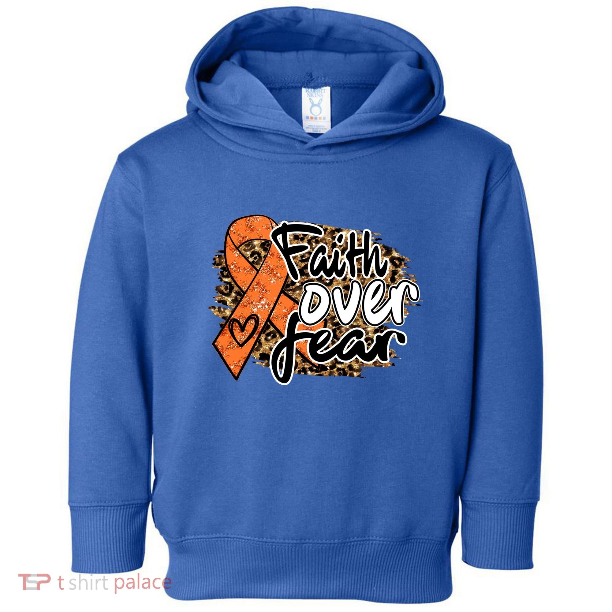 Multiple Sclerosis Awareness Ribbon Faith Over Fear Leopard Gift Toddler Hoodie