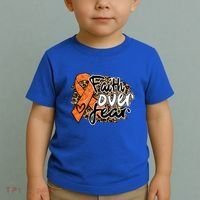 Multiple Sclerosis Awareness Ribbon Faith Over Fear Leopard Gift Toddler T-Shirt thumb 2